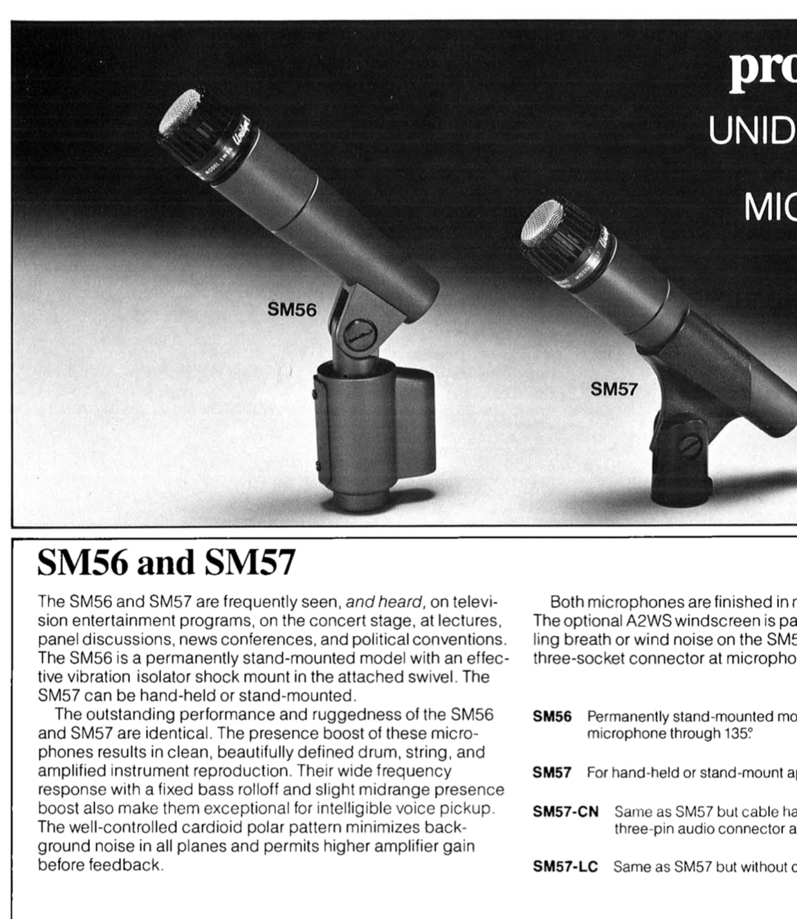 Shure SM56 Unidyne III Dynamic Microphone
