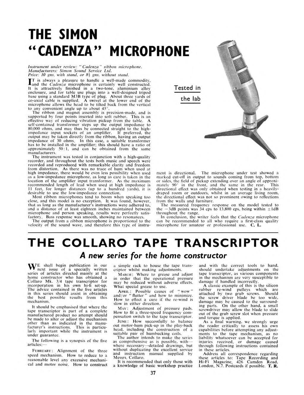 "EAP" (Cadenza) Ribbon Microphone