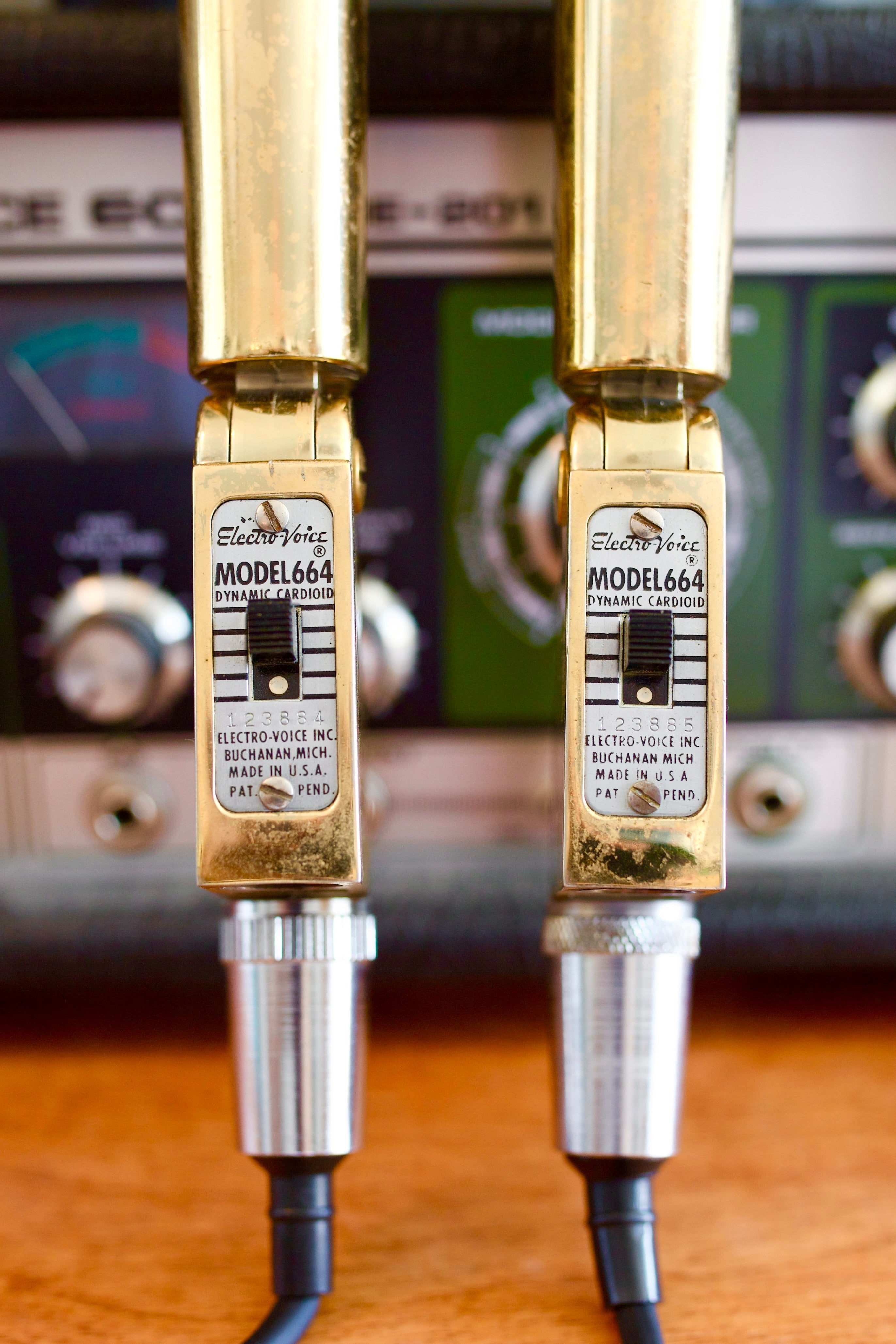 Electro Voice 664 “Gold” Dynamic Microphone Pair
