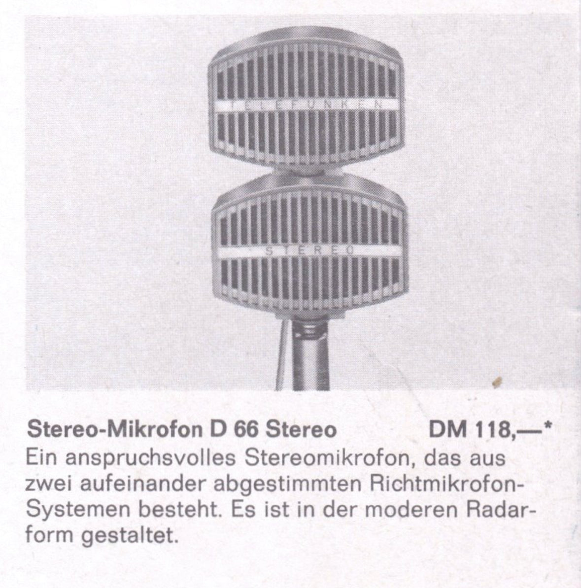 Telefunken TD66 Stereo Dynamic Microphone