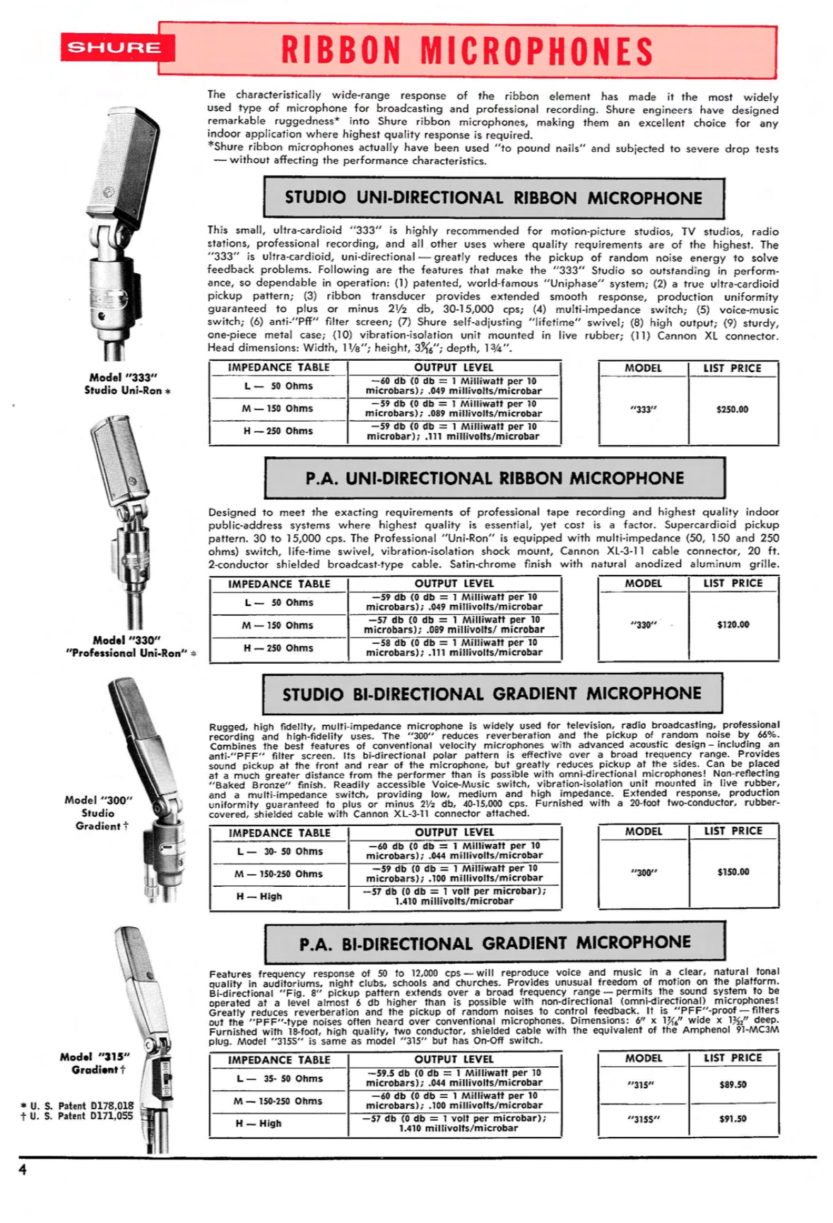 Shure 333 Ribbon Microphone