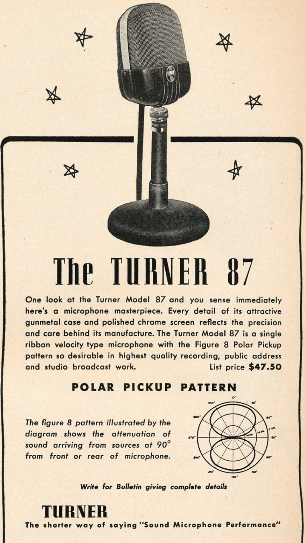 Turner Model 87 Ribbon Microphone