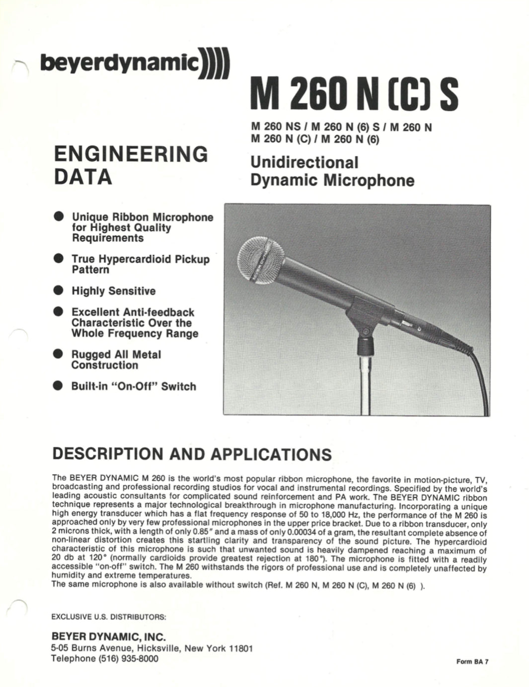 Beyerdynamic M260 N(C) Ribbon Microphone Pair