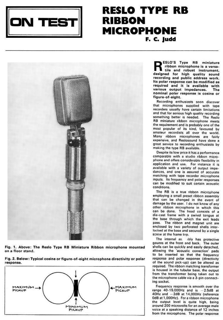 Reslo RB Ribbon Microphone Pair – Cole Picks Vintage