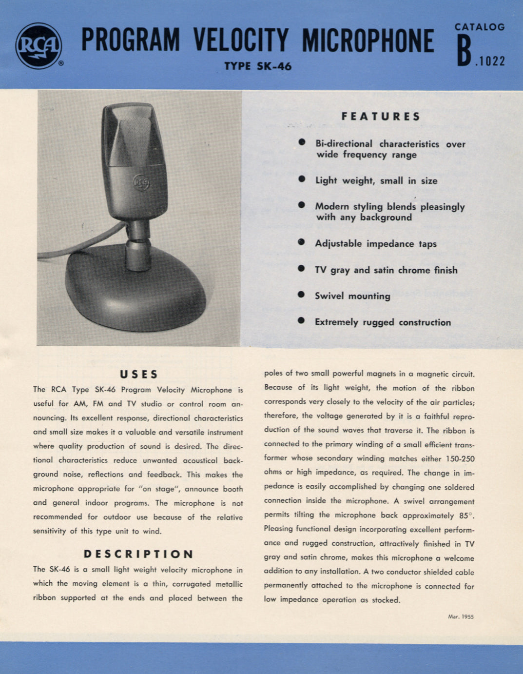 RCA SK-46 Ribbon Microphone