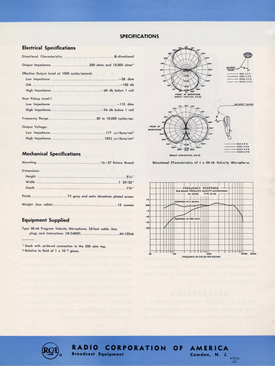 RCA SK-46 Ribbon Microphone