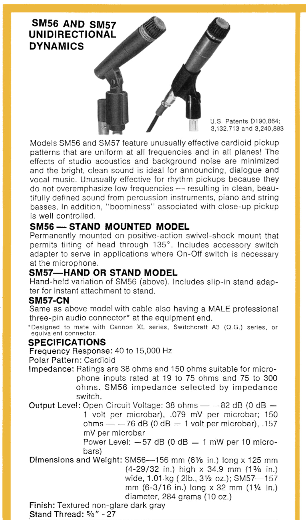 Shure SM57 Rental – Uni-directional Dynamic Microphone (1 Mic)